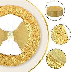 Assiettes de présentation en plastique argentées de luxe pour mariages et banquets, vente en gros - Product Image 4