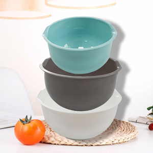 Accessoires de cuisine multi-usages pour salade, 3 pièces, panier de rangement pour fruits et légumes, ensemble de bols en plastique colorés, bols à mélanger - Product Image 4