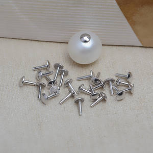 Accessoires de fabrication de bijoux en argent S925, bouchon rond de 2,5 mm, cache-trou, bouchon baroque, bouchon à bille, modèle 4085 - Product Image 2