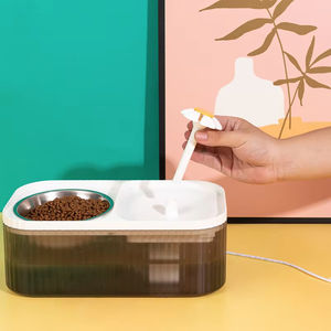 เครื่องกรองน้ำและอาหารสัตว์เลี้ยงอัตโนมัติ USB ปิดเสียง เครื่องจ่ายน้ำดื่มอัจฉริยะสำหรับแมวและสุนัข พลาสติก 2 in 1 - Product Image 5