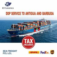 Agent maritime fiable pour Antigua, service logistique, transitaire Chine vers Saint-Jean, fret maritime et aérien DDP, meilleur service rapide