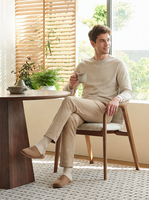 MULIGNA Chaise de salle à manger en bois de style ferme moderne de luxe populaire, fauteuil en bois pour salle à manger, hôtel, salon