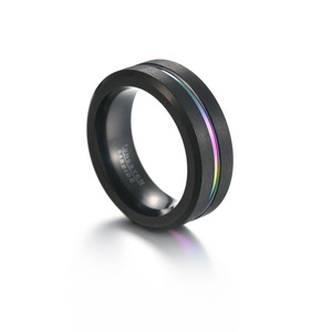Bijoux <span class=keywords><strong>de</strong></span> <span class=keywords><strong>Couple</strong></span> en acier inoxydable, bague <span class=keywords><strong>de</strong></span> mariage en carbure <span class=keywords><strong>de</strong></span> carbone pour hommes, bague en tungstène, bleu, <span class=keywords><strong>blanc</strong></span>, or - Product Image 2
