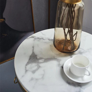 Modern Luxury <strong>Gold</strong> Stainless Steel <strong>Round</strong> Marble Coffee <strong>Table</strong> Home Furniture for Living Room Metal <strong>Side</strong> <strong>Table</strong> - Product Image 4