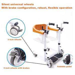 Kursi Transfer pasien elektrik, dengan roda alat bantu mobilitas dapat diatur untuk penggunaan lansia, rumah, perawatan - Product Image 2