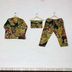 Ensemble de pyjama en coton de qualité supérieure pour femmes, imprimé floral à la main, vêtements de détente, prix de gros disponible - Product Image 1