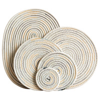 Tapis de cuisine moderne en corde de coton tressée de haute qualité, écologique, lavable en machine, pour dessous de verre et dessous de plat, idéal pour la cuisson.