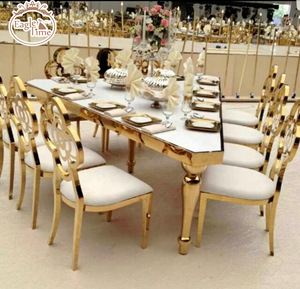 بيع بالجملة من المصنع طاولة زفاف للحفلات بمثلث رومانسي من الفولاذ المقاوم للصدأ مع سطح Mdf - Product Image 2