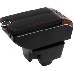 Boîte d'accoudoir à double ouverture en cuir PU noir <span class=keywords><strong>pour</strong></span> Chevrolet Sail - Product Image 6