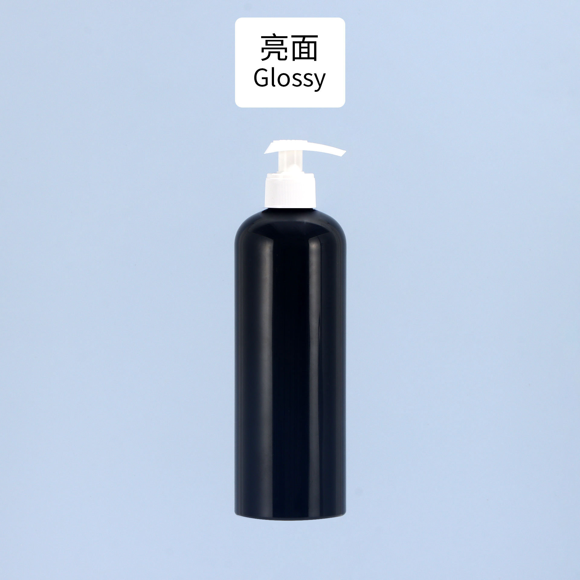 Botella negra brillante V bomba blanca