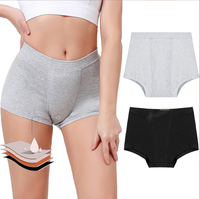 2XL 면 여성 생리 기간 동안 높은 흡수성과 통기성을 가진 4 층 누출 방지 사각 생리 팬티