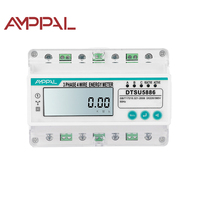 AMPPAL Meteran Energi Tiga Fasa dengan Kapasitas 100A, Kualitas Akurasi Kelas 1.0, Jalur Masuk Atas dan Bawah 380V 7P LCD DIN Rail