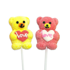 Bonbons Sucettes en Forme d'Ours et de Cœur en Mousse Douce à la Saveur de Fruits Personnalisés en Usine 45g pour la Saint-Valentin - Product Image 2