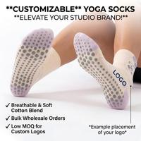Chaussettes antidérapantes personnalisées avec logo, chaussettes mignonnes pour Pilates, Barre et Yoga, vente en gros, faible MOQ, chaussettes respirantes en coton antidérapantes, OEM