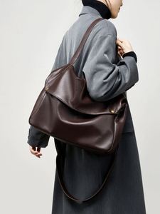 Bolso Boston de Cuero Genuino de Vaca de Alta Calidad para Mujer, Gran Capacidad, Estilo Vintage, Bolso de Mano para Negocios, Correa Única, Cierre de Cordón - Product Image 3