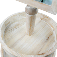Organisateur pliable moderne décoratif en laque, plateau à deux niveaux en bois brun avec poignée métallique pour vaisselle et articles ménagers