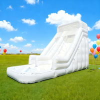 Nouveauté : Toboggan gonflable rose certifié CE pour enfants, en PVC 0,55 mm, facile à installer, utilisation sèche ou aquatique, usage commercial