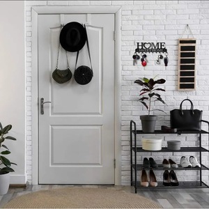 Porte-manteau mural rectangulaire en fer à 10 crochets pour la maison, amovible, à fixer derrière les portes ou sur les murs - Product Image 1