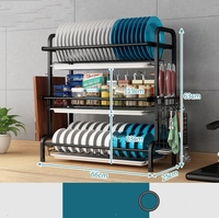 Support de rangement de cuisine classique en métal à trois couches multi-usages de vente chaude pour bols et plats