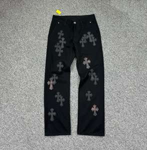 Джинсы King Mcgreen Star Straight Jeans в винтажном стиле хип-хоп, повседневные, свободные, джинсовые, унисекс, в тренде, уличные брюки для мужчин и женщин, Chrome Hearts - Product Image 6