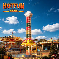 Manège rotatif Sky Drop de 9 m, équipement de parc d'attractions, manèges sur le thème de Noël, mini-tour de saut en chute libre à vendre