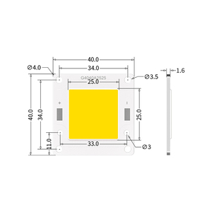 מחיר יצרן 20W 30W 40W 50W לבן אדום כחול ירוק ענבר צבע 4040 4040 מ\\\"מ ריבועי COB <span class=keywords><strong>LED</strong></span> שבב לתאורת שטיפה - Product Image 4
