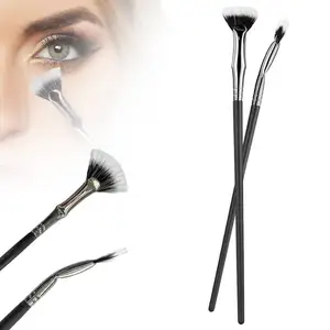 Mascara Fan Brush Eyelash Eyebrow Brush, Angled Shaped Eyelash Blush Lash Wand Brush Herramienta de maquillaje