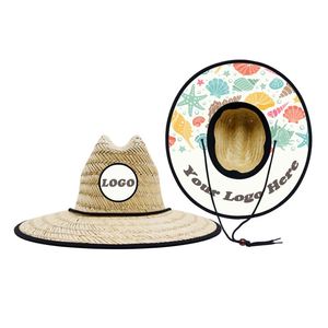 Usine directe conception personnalisée sauveteur plage chapeau de paille unisexe tissé à la main été Sombrero soleil chapeaux de paille - Product Image 2