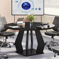 Table de conférence ronde sur mesure, 47 pouces, en bois noir, pour salle de réunion, 4 places, mobilier de bureau moderne