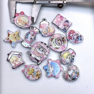Cadena para Teléfono Móvil con Cuentas de Lámina Impresas por Ambos Lados, Base Plateada Dimo Di mo Rosa, Serie Temática, Accesorios - Product Image 2
