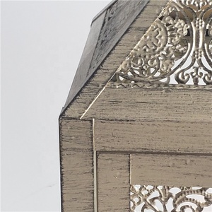 In vendita oro giardino lanterna di cerimonia nuziale decorativa ha condotto la candela lanterna lanterna in metallo per la decorazione domestica - Product Image 6