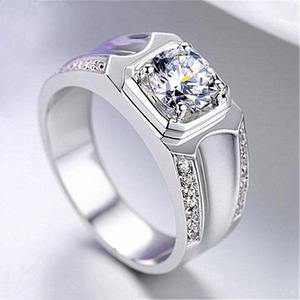 Anillo de Diamantes para Pareja, Estilo Coreano, Plateado, <span class=keywords><strong>Platino</strong></span>, Cobre como Material Principal, Brillante, Venta al Por Mayor de Fabricantes - Product Image 2