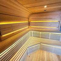 Sauna de Madera de Hemlock Natural, Material Ecológico de Primera Calidad, Textura Suave, Sauna de Madera de Cedro para Uso Diario a Largo Plazo