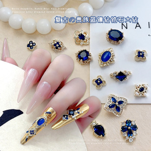 Y24 <span class=keywords><strong>Ying</strong></span> Meng Designer Bling Bling Nail Charms Fiori Oro Gemme Zirconi Metallo 3D Flat Back Lusso - Product Image 2