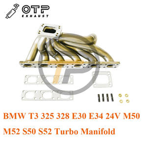 Tubo de escape OTP para BM * E30 E34 24V <span class=keywords><strong>M50</strong></span> M52 S50 S52 325 328 T3T4 SUS304 colector de alto rendimiento de acero inoxidable - Product Image 2