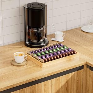 Nouvel Organisateur de Tiroir Minimaliste Personnalisé à un Niveau, Insert de Tiroir Premium en Bambou pour Dosettes de Café, Plateau Organisateur en Bambou pour Couverts - Product Image 2