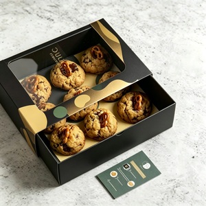 Wholesale Custom Food Grade Crepe Biscuit <strong>Cookie</strong> Donut Dessert Drawer Type Clear Window Paper <strong>Box</strong> with Dividers Bakery Packaging - Product Image 2