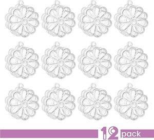 Paquete de <span class=keywords><strong>12</strong></span> cajas de dulces con forma de flor acrílica, contenedores de plástico Lucite transparente, estantes de exhibición de diseñador para bodas, favores de fiesta - Product Image 5