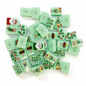 Nouvel ensemble de mahjong américain de luxe Unoke, vert menthe moderne, motif <span class=keywords><strong>casse</strong></span>-<span class=keywords><strong>noisette</strong></span>, portable, résistant à l'eau, durable - Product Image 1