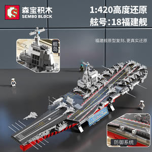 Bloques de construcción de China 202080, <span class=keywords><strong>portaaviones</strong></span> militar, modelo de ensamblaje de bloques de construcción de barcos <span class=keywords><strong>Fujian</strong></span> para adultos - Product Image 4