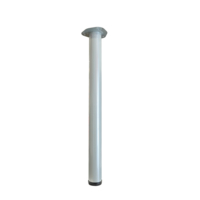 Base de table de jambes de meubles en acier laminées à froid en métal à hauteur réglable de tube rond avec plaques interchangeables