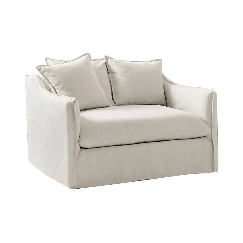 Housse extensible pour canapé et fauteuil simple, en tissu, couleur blanche, design nordique moderne, haute qualité