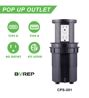 BAREP Açılır Tip Priz, GFCI 15A 125V CETLus, Mutfak Adası, Konferans Masası, Masa Üstü, OEM Toptan Satış