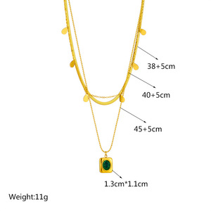 새로운 오리지널 패션 18k 금도금 지르콘 스테인리스 스틸 목걸이와 귀걸이 여성용 주얼리 세트 - Product Image 5