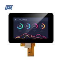 Personalizado 5 ''5 pulgadas 800x480 resolución IPS LVDS USB I2C interfaz pantalla LCD con panel táctil capacitivo CTP