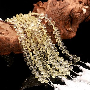 Perles de quartz citron naturel en forme de poire, perles de quartz jaune facettées en forme de poire, perles briolette 5x7mm, vente en gros, lot de perles de pierres précieuses, brin de 6 pouces - Product Image 3