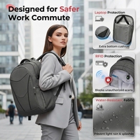 Sac à dos pour ordinateur portable avec porte-gobelet, résistant à l'eau, avec compartiment isotherme, sac de travail pour ordinateur portable de 17 pouces pour les voyages d'affaires