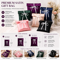 Sac enveloppe en satin violet imprimé de logo personnalisé extension de cheveux paquet de perruque pochette cosmétique cadeau en soie sac cache-poussière en satin