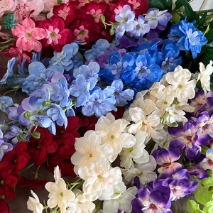Fleurs artificielles Larkspur en soie, décoration murale florale pour mariage, banquet, salle de réception - Product Image 4