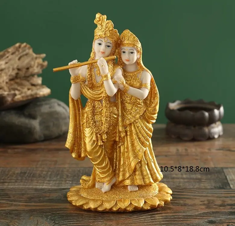 READY TO SHIP CREATIVE STANDING GODDESS RESIN GOLD GODDESS BUDDHA TEMPLE DECORATION HOUSE ORNAMENTS INDIAN ANCIENT BUDDHA GIFT
